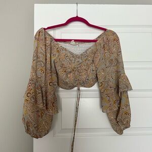 Floral Rauched Crop Top